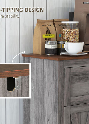 Farmhouse Sideboard Storage Cabinet with Doors and Drawer for Kitchen, Living room, 23.5"x11.75"x34.5", Gray