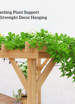 6.6' x 6.6' Wood Pergola, Outdoor Gazebo Grape Trellis with Stable Structure for Climbing Plant Support, Dark Brown
