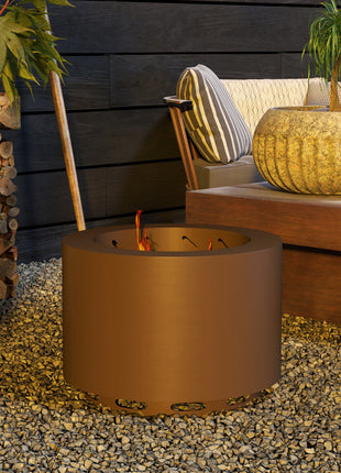 Smokeless Fire Pit, Portable Camping Bonfire Stove with Poker for Backyard Patio Picnic, Steel, Bronze