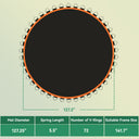Trampoline Replacement Mat, Fits 12' Trampoline w/ 72 V-Hooks & 5.5" Springs (Spring & Frame not Included), Orange