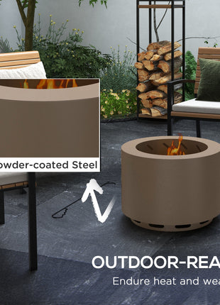 Smokeless Fire Pit, Portable Camping Bonfire Stove with Poker for Backyard Patio Picnic, Steel, Bronze