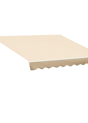 10' x 8' Retractable Awning, Patio Awnings, Sunshade Shelter w/ Manual Crank Handle, UV & Water-Resistant Fabric and Aluminum Frame for Deck, Balcony, Yard, Beige