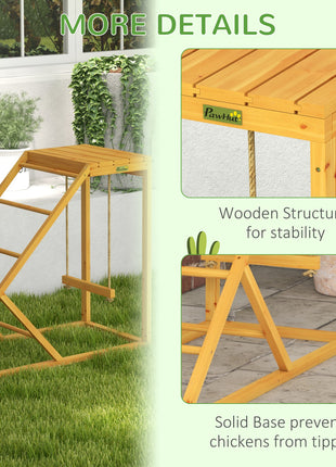 Chicken Activity Play for Healthy & Happy Animals with Chicken Perches & Hen Ladder, Chicken Coop Toy, Yellow
