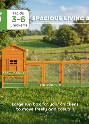 Extra Large Run Included Chicken Coop with Removable Tray Orange