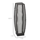 Solar Floor Lamp, Outdoor Rattan Garden Lantern Pathway Light & Decorative Driveway Lighting with Auto LED Lights, Gray