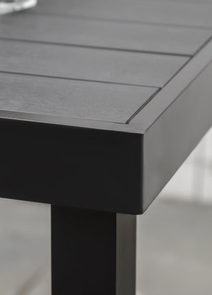 Patio Dining Table for 4, Rectangular Aluminum Outdoor Table for Garden Lawn Backyard, Black