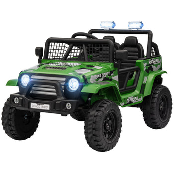 12V Ride on Car, Ride on Truck w/ Remote, 4 Suspension Wheels, 3 MPH Max Speed, Music, Horn & Lights, Green