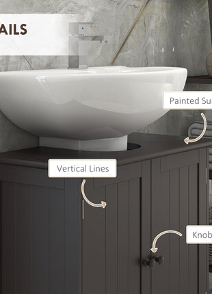 Bathroom Vanity Cabinet, Under Sink Bathroom Cabinet with 2 Doors and Adjustable Shelf, Coffee