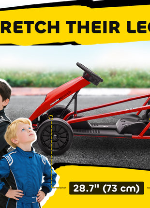24V Electric Go Kart for Kids, Drift Ride-On Racing Go Kart with 2 Speeds, for Boys Girls Aged 8-12 Years Old, Red