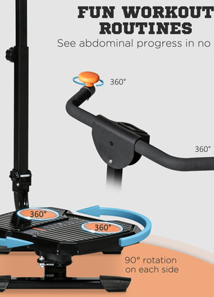 Foldable Ab Twister Board for Waist Trimming with LCD Display, Ab Workout Equipment for Women and Men, Orange