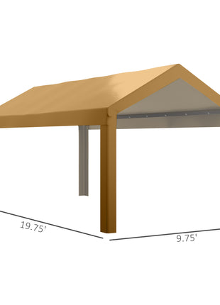 10 x 20ft Carport Roof, UV Resistant Canopy Replacement, Fits 84C-378V00 and 84C-206 Series, Beige