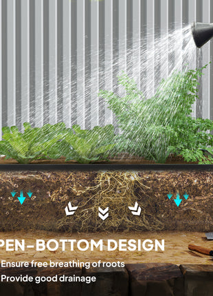 Galvanized Raised Garden Bed, 4' x 4' x 1' Metal Planter Box, for Growing Vegetables, Flowers, Herbs, Succulents, Gray