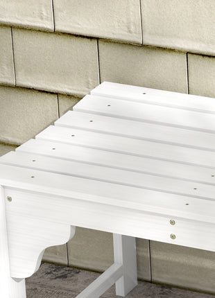 Slatted Wooden Garden Bench, Curved Seat Front Porch Bench, White