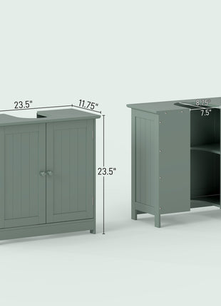 Bathroom Vanity Cabinet, Under Sink Bathroom Cabinet with 2 Doors and Adjustable Shelf, Dark Green