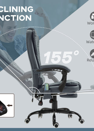 7-Point Vibrating Massage Office Chair High Back Massaging Office Desk Chair with Lumbar Support, Footrest, Blue