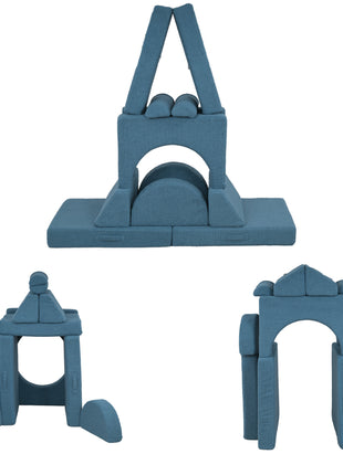12 Pcs Foam Climbing Blocks for Toddlers, Indoor Soft Play Equipment for Boys and Girls, Blue