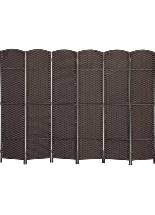 Folding Room Divider Screen 8 Panel 5.6 ' Tall Privacy Screen Freestanding Room Partition for Home Office, Brown