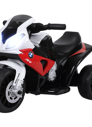 6V 3 Wheeled Electric Motorcycle, Kids Motorcycle Licensed BMW with Headlight, Music, Red