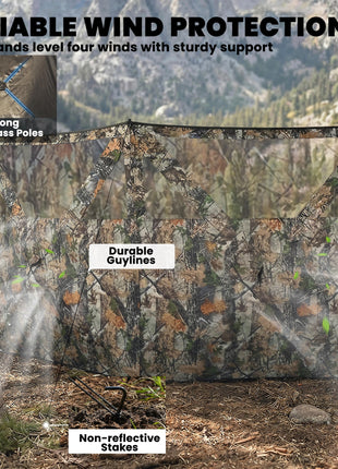Camping Hunting Blind, 3-Panel Blind See Through for Hunting Camping 176" x 58.3" Camouflage