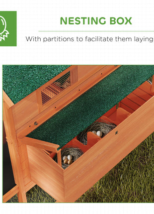 137" Wooden Chicken Coop for 4-6 Chickens, Backyard, Orange