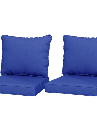 Patio Chair Cushions Set of 2 with Seat & Backrest, Fade Resistant Seat Replacement Cushion Set, Navy Blue