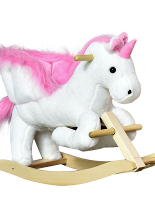 Unicorn Baby Rocking Horse Toy for Kids with Lullaby Song, Plush Ride on Horse with Heavy-Duty Support System, Pretend Play Interactive Toy for Toddlers 18-36 Months