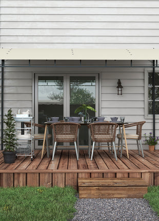 10' x 13' Outdoor Pergola Gazebo, Garden Sun Shade Shelter with Metal Frame for Porch, Patio, Deck, Backyard, Cream