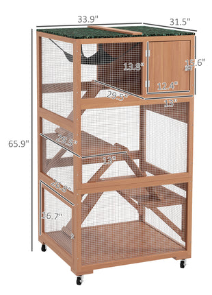 Catio, Outdoor Cat Enclosure House on Wheels with Hammock, Orange