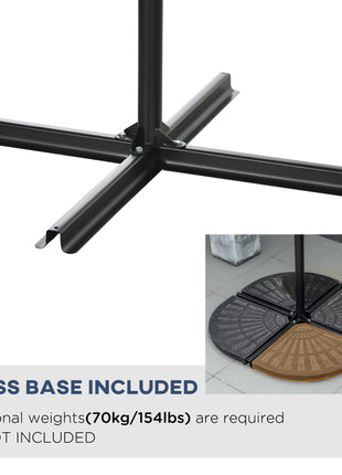 10FT Cantilever Umbrella, Offset Patio Umbrella with Crank and Cross Base for Deck, Backyard, Pool and Garden, Hanging Umbrellas, Navy Blue