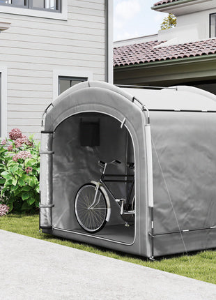 Bike Storage Shed Tent, Portable and Waterproof with 210D Oxford Fabric and Carry Bag for 3-4 Bicycles, Dark Gray