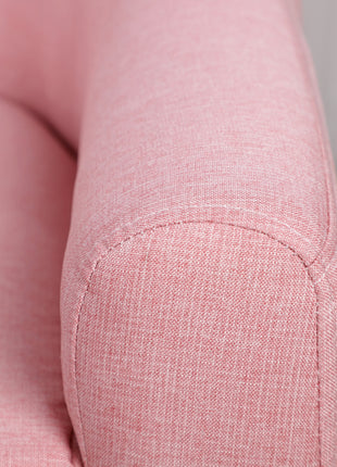 2-Seat Kids Sofa, Toddler Sofa Couch, Linen-Like Fabric & Wood Frame Sofa Chair for Ages 3-7, 11" High Seat, Pink