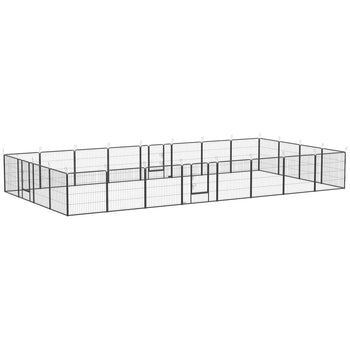 24 Panel Dog Playpen for Small and Medium Dogs with Lockable Door, 15.7' x 15.7' x 2.6'