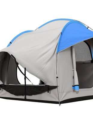 2000mm Waterproof SUV Tent, Car Tent with 3 Doors and Mesh Window, for 5-6 Person Camping Travel, Gray and Blue