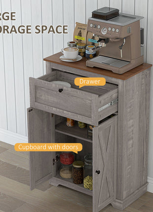Farmhouse Sideboard Storage Cabinet with Doors and Drawer for Kitchen, Living room, 23.5"x11.75"x34.5", Gray