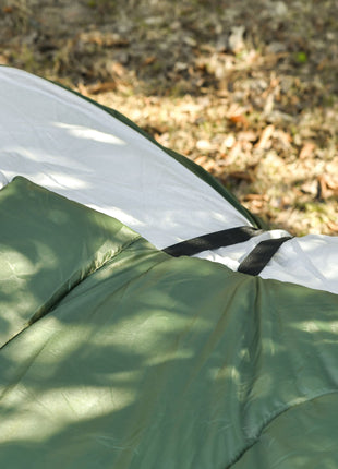 2-Person Folding Camping Cot Portable Outdoor Bed Set with Sleeping Bag, Inflatable Air Mattress, Comfort Pillows and Carry Bag, Soft and Comfortable for Outdoor Travel Camp Beach Vacation