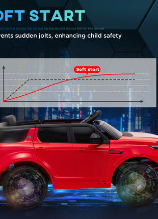 Land Rover Discovery Sport Licensed 12V Kids Ride on Car with Remote Control Soft Start, LED Lights, Red