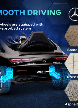 Mercedes-Benz AMG Licensed 12V Kids Ride on Car with Remote Control, Rear Suspension, LED Lights, Music, Black