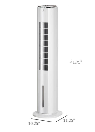 42" 3-In-1 Ice Cooling Fan with Humidifier, Evaporative Air Cooler with Water Tank, 3 Modes, 3 Speeds, 12H Timer, White