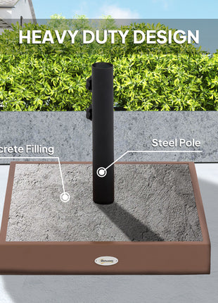 Patio Umbrella Base, 42 lbs. Concrete Heavy Duty Umbrella Base for 1.25/1.5" Poles, Coffee
