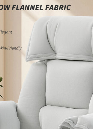 High Back Office Chair, Reclining Desk Chair with Footrest, High Resilience Foam, Rolling Wheels, Cream White