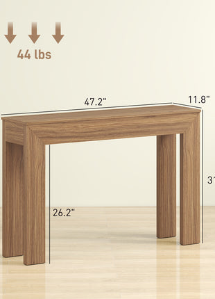 Modern Console Table, 47" Narrow Entryway Table, Walnut