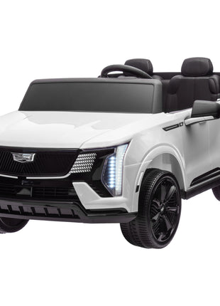 2-Seater 12V 10AH Ride on Truck, Cadillac Escalade Licensed Electric Car for Kids w/ Spring Suspension Wheels, White