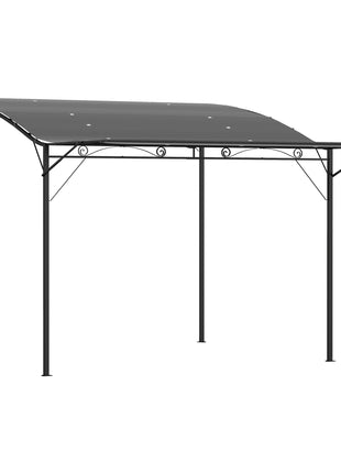 10' x 8' Outdoor Pergola and Patio Gazebo for Garden, Camper, Deck, Doors and Windows, Dark Gray