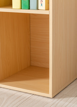 6-Cubby Kids Bookcase with Reading Nook and Cushion, Multi-Purpose Storage Organizer for Bedroom, Living Room, Natural