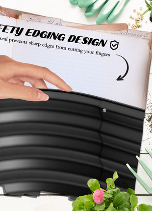 6.4' x 2' x 1' Galvanized Raised Garden Bed Kit, Metal Planter Box with Safety Edging, Dark Gray
