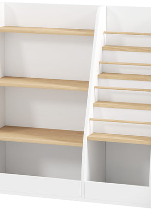 4 Tier Kids Bookshelf and Toy Storage Organizer with Book Rack, for Living Room, Kids Room, Playroom, Bedroom, White