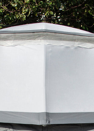 10' x 12' Outdoor Gazebo, Patio Gazebo Canopy Shelter w/Double Vented Roof, Zippered Mesh Sidewalls, Solid Steel Frame, Grey
