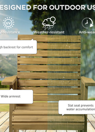 Wooden Outdoor Rocking Chair, Traditional Slatted Wood Rocker Chair with Armrests and High Backrest for Indoor & Outdoor, Light Brown