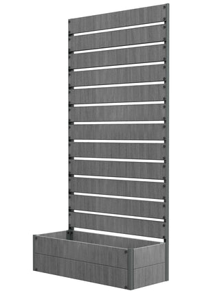 Trellis Planter for Climbing Plants, Raised Garden Bed with Trellis, Planter Box for Outdoor Garden, Dark Gray