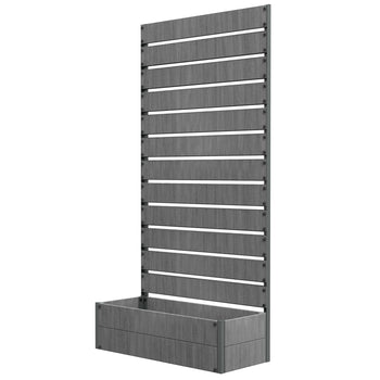 Trellis Planter for Climbing Plants, Raised Garden Bed with Trellis, Planter Box for Outdoor Garden, Dark Gray